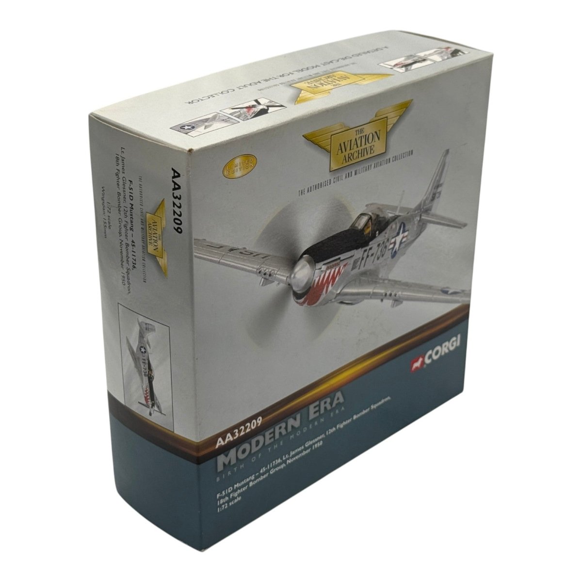 Corgi AA32209 1:72 North American F-51D Mustang USAF 18th FBG 12th FBS James Glessner Korea 1950 - Corgi