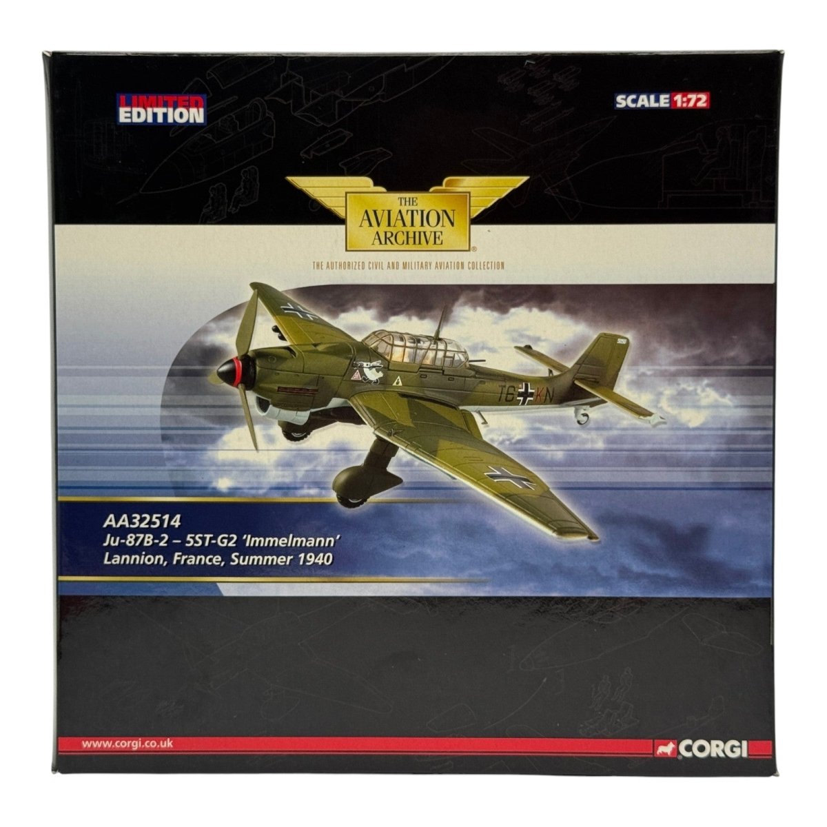 Corgi AA32514 1:72 Junkers Ju 87B Stuka Luftwaffe 5./StG 2 Lannion Adler Tag 1940 - Corgi