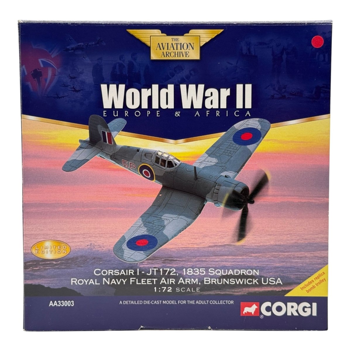 Corgi AA33003 1:72 Vought F4U Corsair RNFAA No.1835 NAS Brunswick 1943 - Corgi