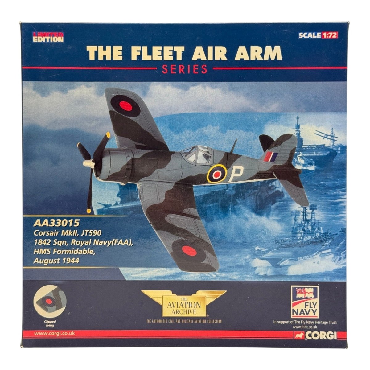 Corgi AA33015 1:72 Vought F4U Corsair RNFAA No.1842 NAS HMS Formidable 1944 - Corgi