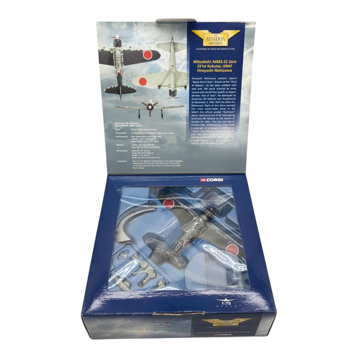 Corgi AA33102 1:72 Mitsubishi A6M3 Zero-Sen IJNAS 251st Kokutai UI-105 Hiroyoshi Nishizawa - Corgi
