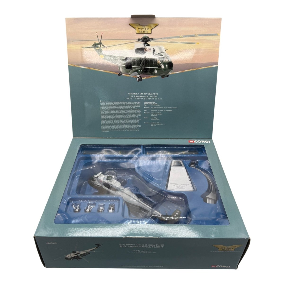 Corgi AA33403 1:72 Sikorsky VH-3D Sea King USMC HMX-1 Marine One *ISSUES* - Corgi