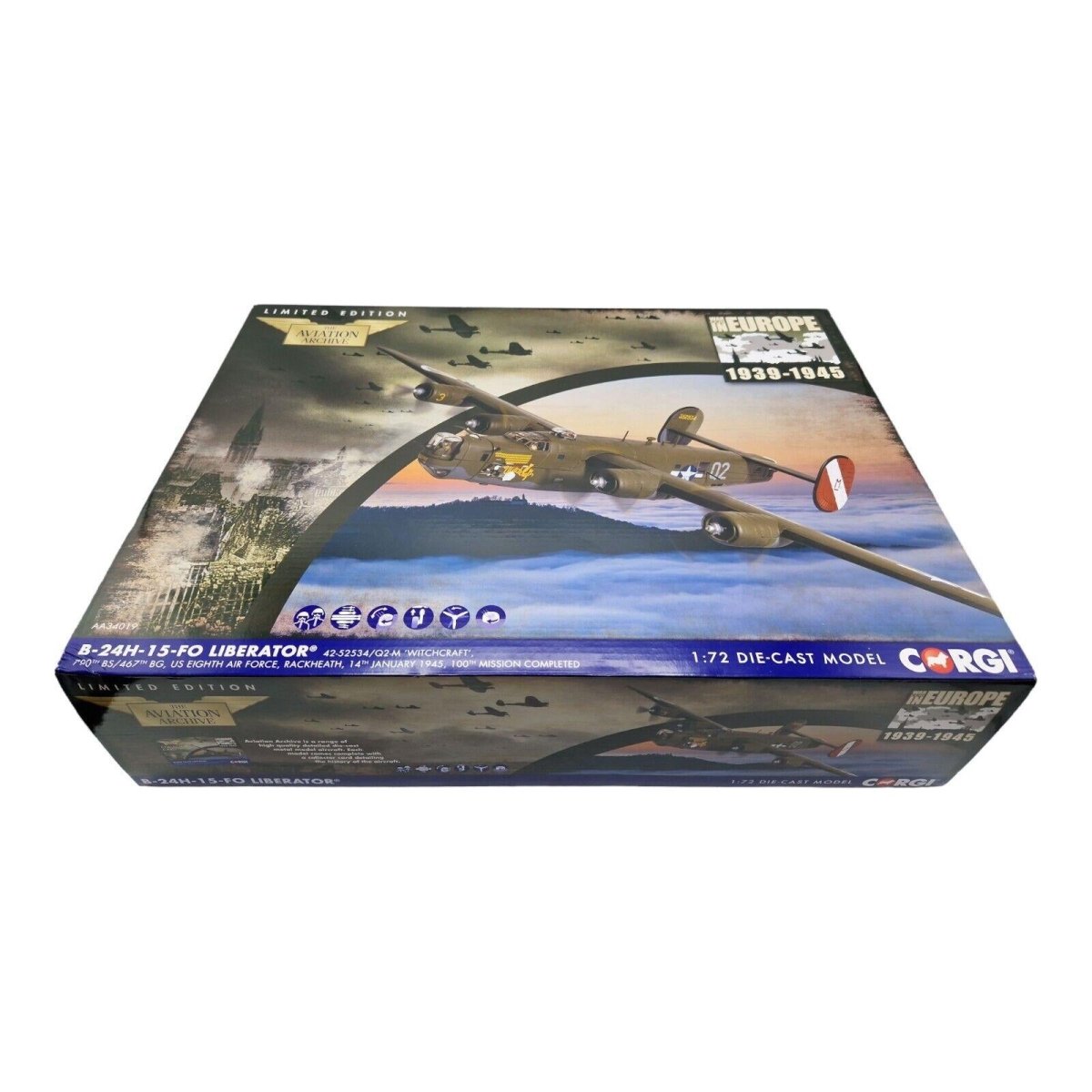 Corgi Aviation Archive 1:72 B - 24H Liberator 'WITCHCRAFT' Diecast AA34019 - Corgi