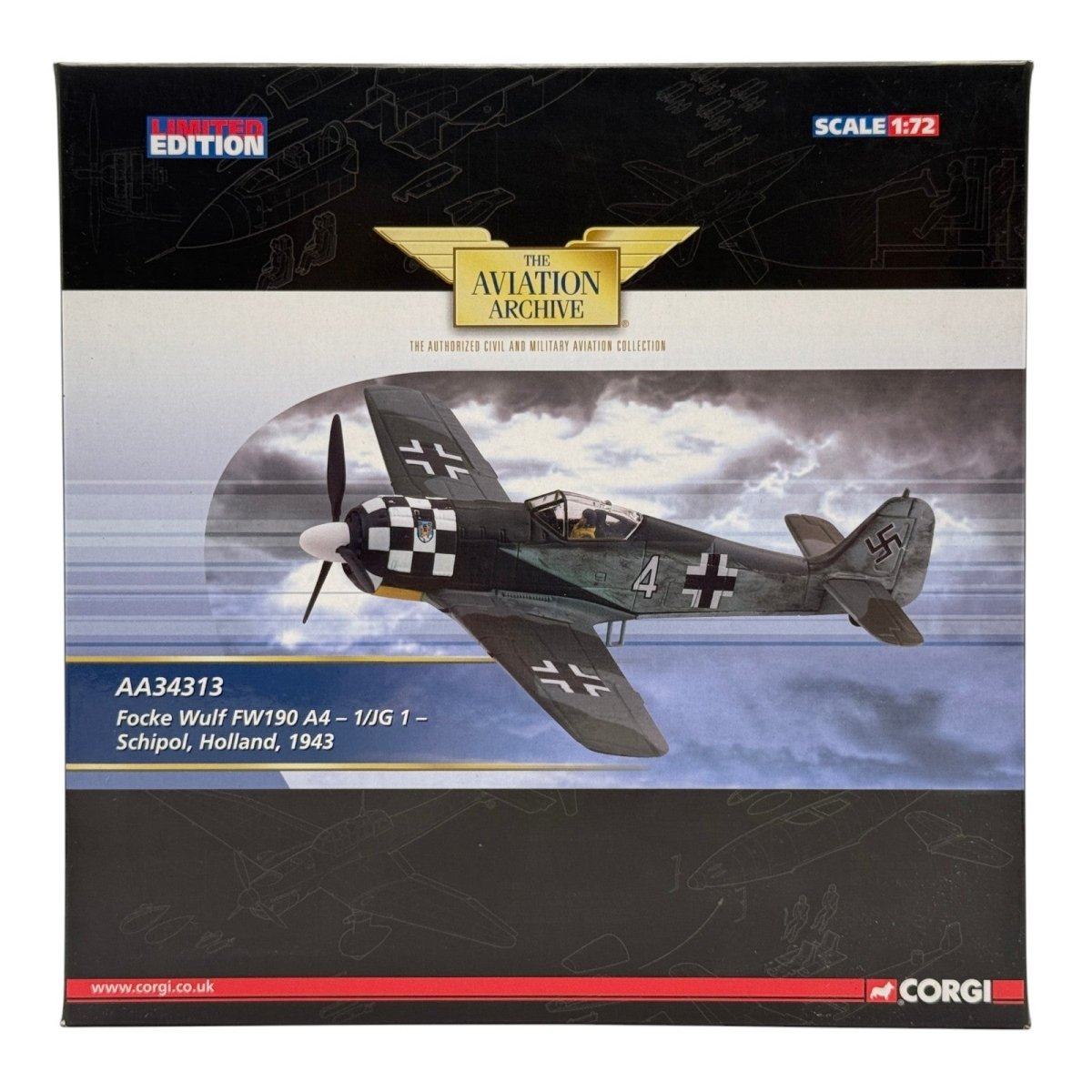 Corgi AA34313 1:72 Focke - Wulf Fw 190A Luftwaffe 1./JG 1 Schiphol 1943 - Corgi