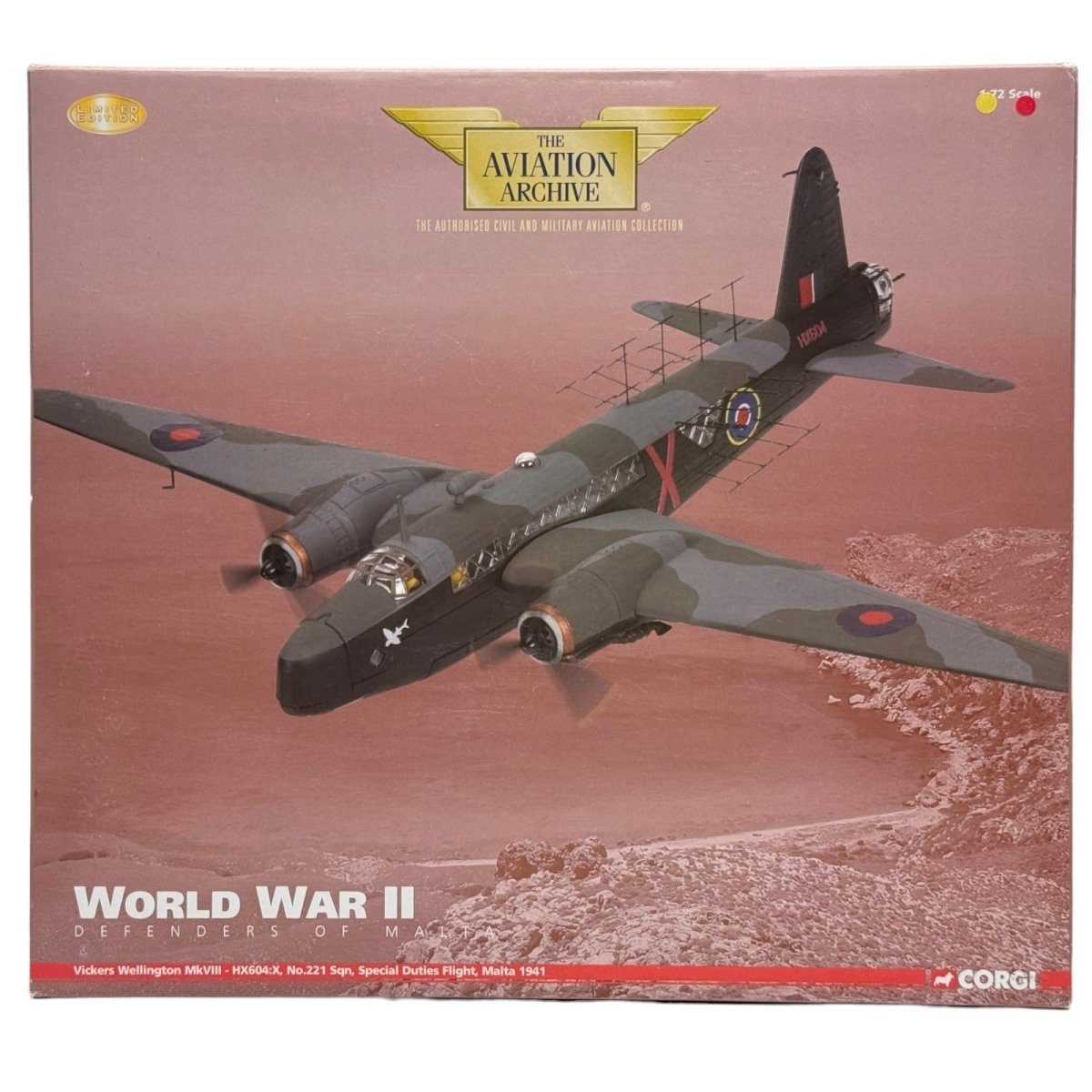Corgi AA34804 1:72 Vickers Wellington Mk.VIII HX604 No.221 Sqn RAF Malta 1941 - Corgi