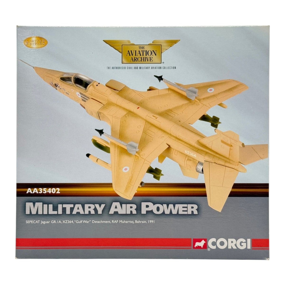 Corgi AA35402 1:72 SEPECAT Jaguar GR.Mk 1 RAF No.54 Sqn XZ364 Sandman Muharraq Gulf War 1991 - Corgi