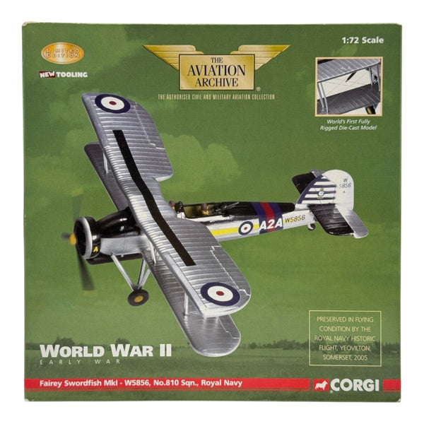 Corgi AA36302 1:72 Fairey Swordfish Mk I W5856 A2A No.810 NAS HMS Ark Royal 1939 - Corgi