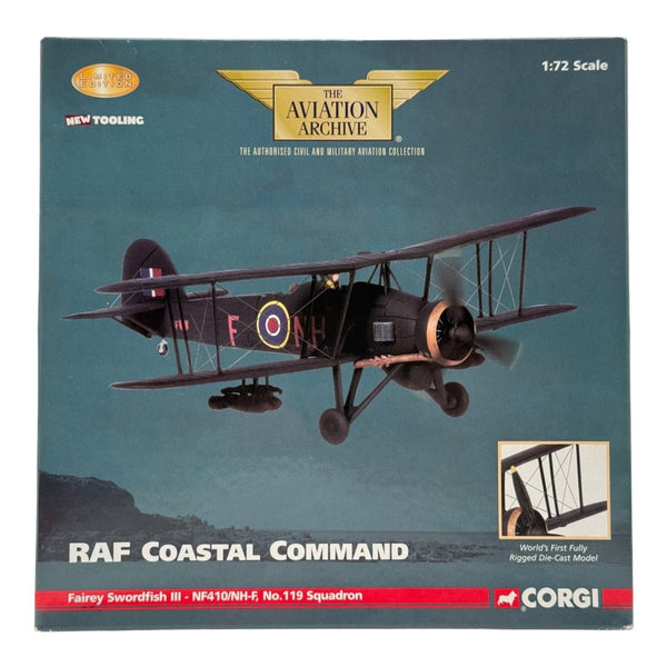Corgi AA36304 1:72 Fairey Swordfish Mk III NF410 NH-F 119 Sqn RAF Coastal Command 1945 - Corgi