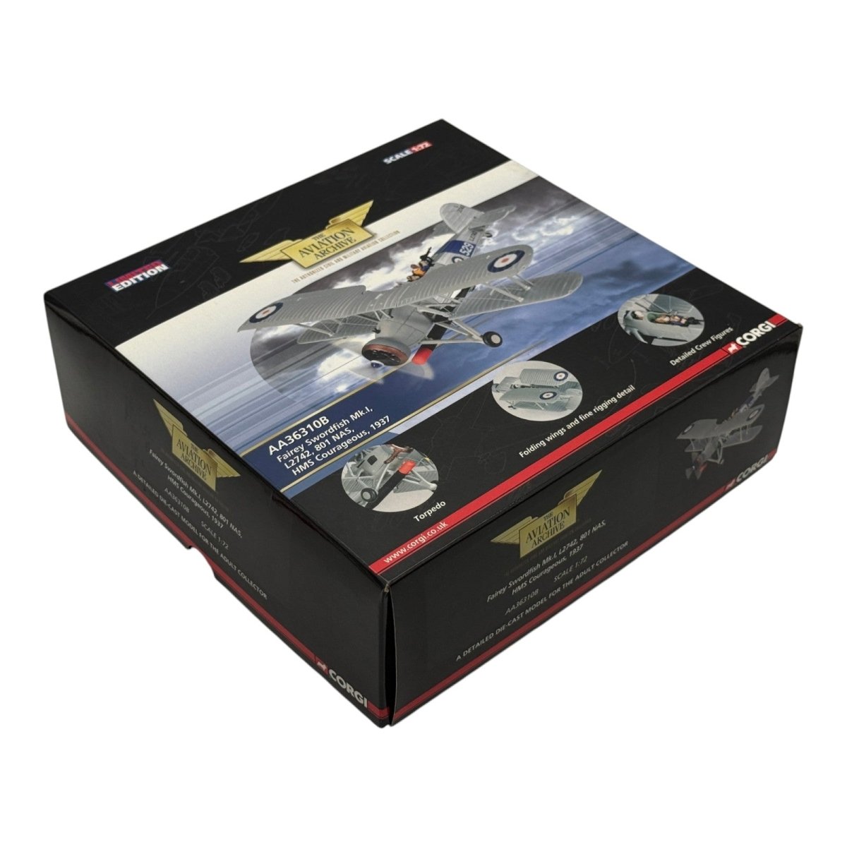 Corgi AA36310B 1:72 Fairey Swordfish Mk I L2742 810 NAS HMS Courageous 1937 - Corgi