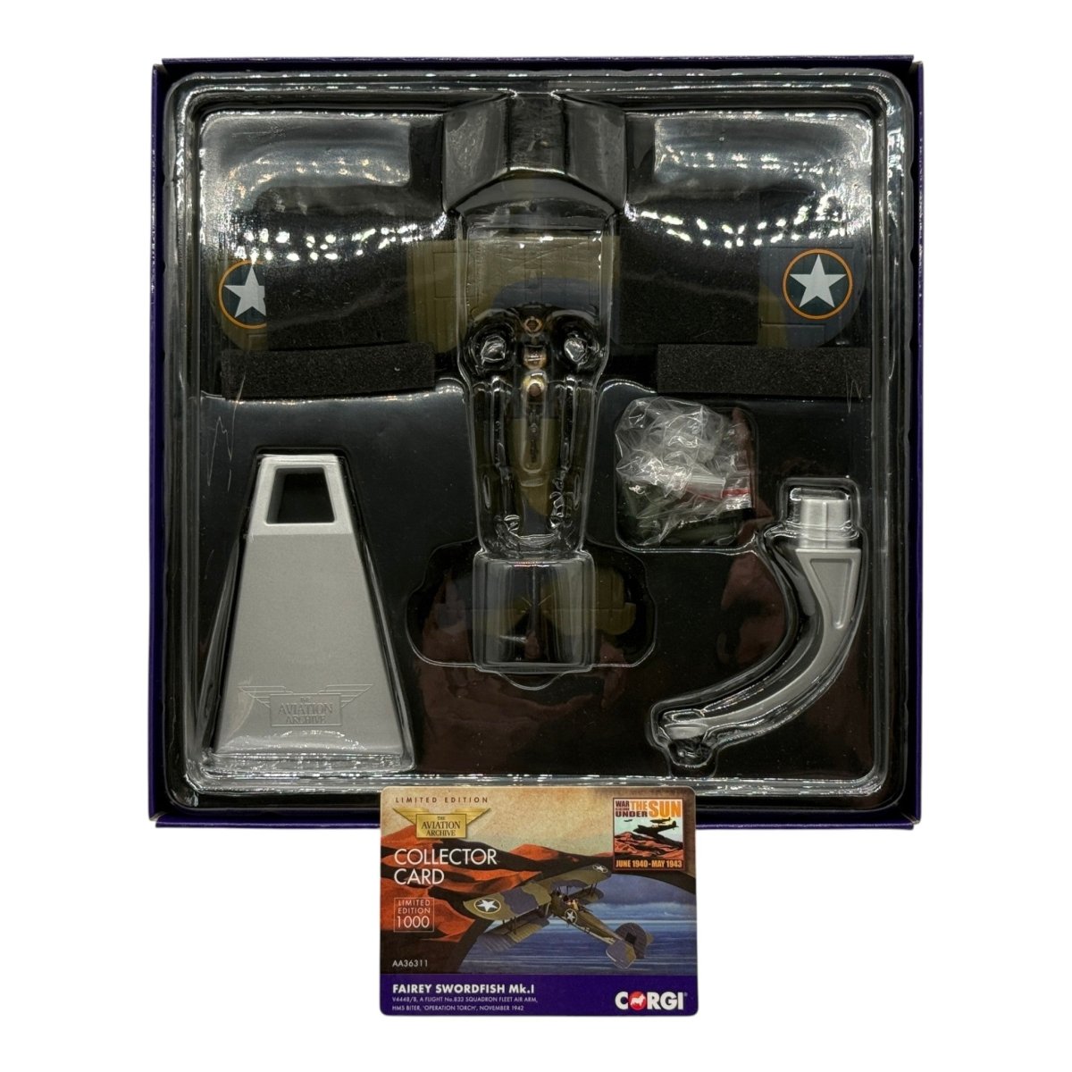 Corgi AA36311 1:72 Fairey Swordfish Mk I RNFAA No.833 NAS V4448 HMS Biter Operation Torch 1942 - Corgi