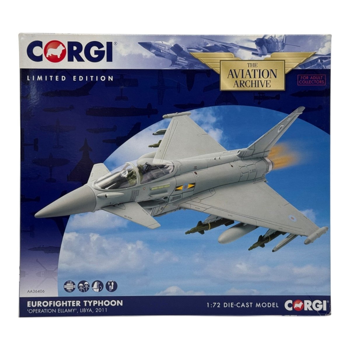 Corgi AA36406 1:72 Eurofighter Typhoon F.Mk 2 RAF No.11 Sqn Libya 2011 - Corgi