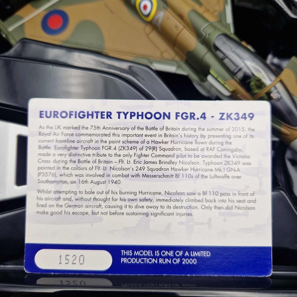 Corgi Aviation Archive 1:72 Eurofighter Typhoon FGR.4 Battle Of Britain 75th Anniversary Scheme AA36407 - Corgi