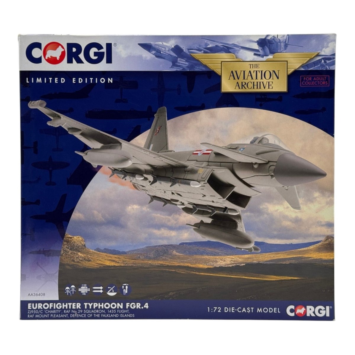 Corgi AA36408 1:72 Eurofighter Typhoon FGR.4 ZJ950 Charity Falklands 1435 Flight - Corgi