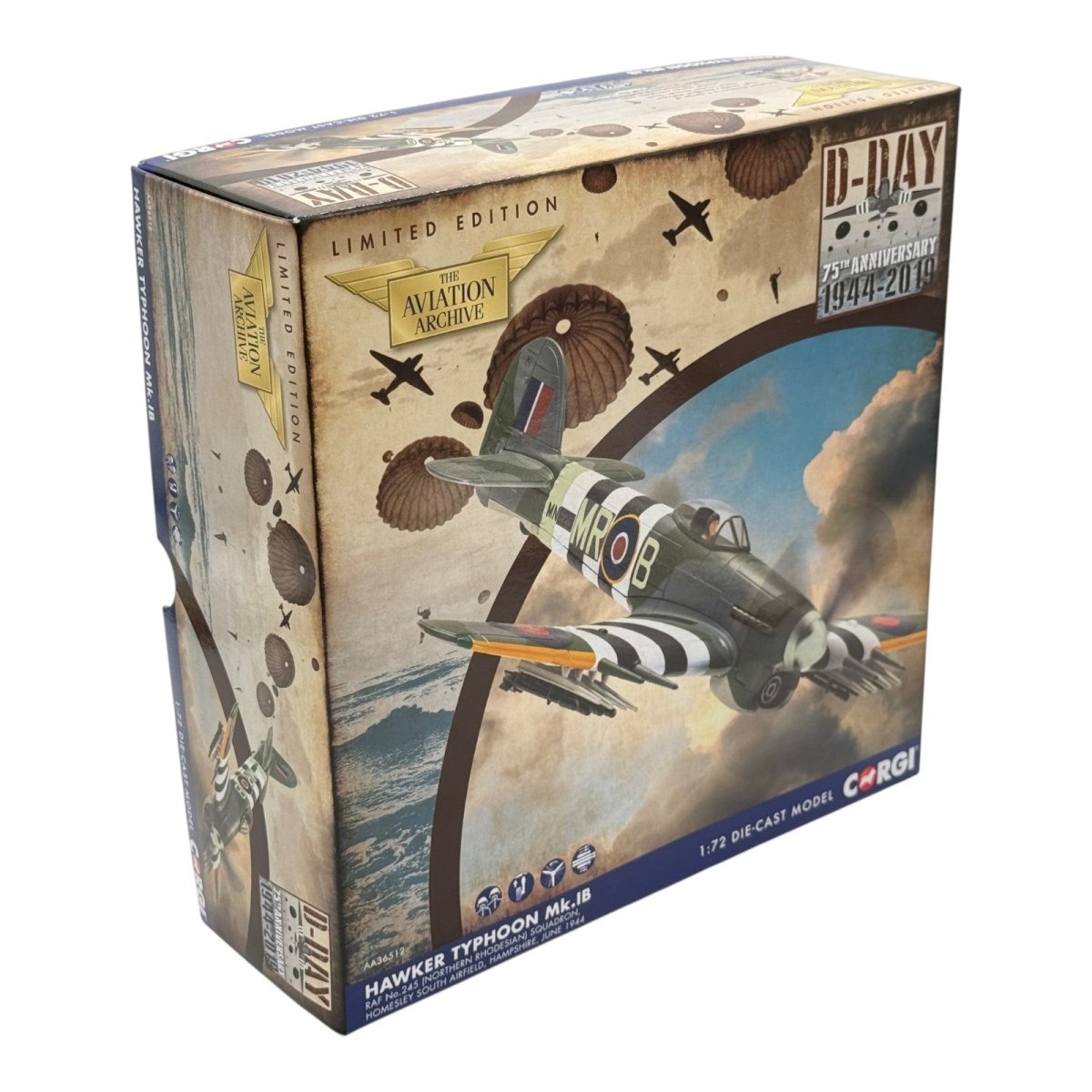 Corgi AA36512 1:72 Hawker Typhoon Mk I RAF No.245 Northern Rhodesian Sqn D-Day England 1944 - Corgi