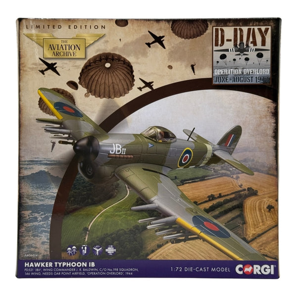 Corgi AA36514 1:72 Hawker Typhoon Mk I RAF No.146 Wing PD521 JBII John Robert Baldwin 1944 - Corgi
