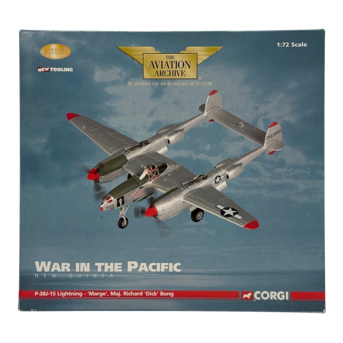 Corgi AA36601 1:72 Lockheed P-38J Lightning USAAF 49th FG 9th FS 42-103993 Marge Richard Bong New Guinea 1942 - Corgi