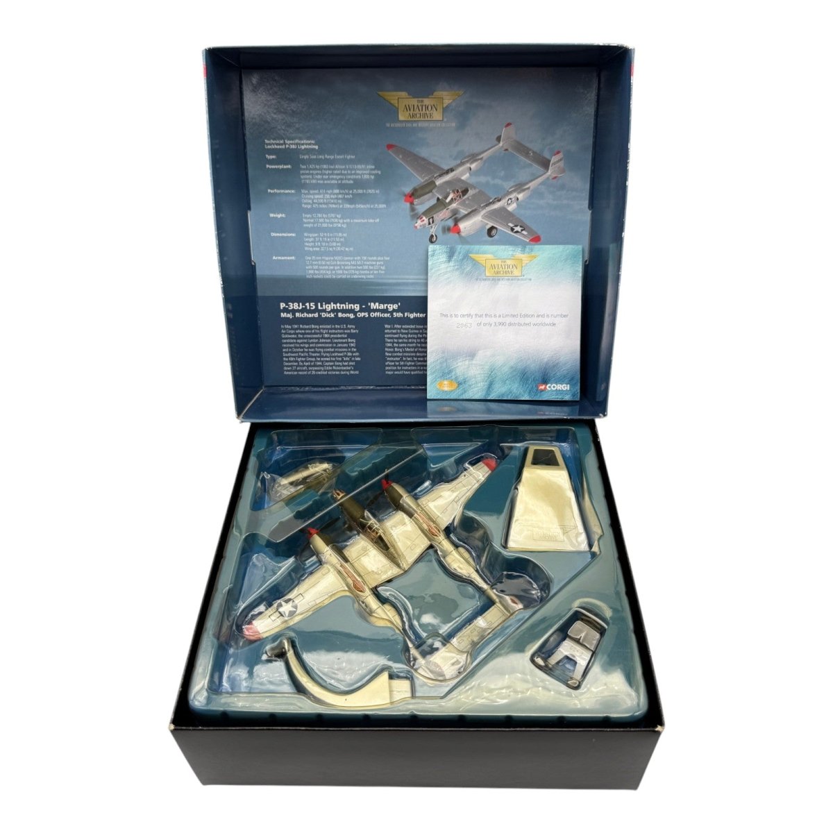 Corgi AA36601 1:72 Lockheed P-38J Lightning USAAF 49th FG 9th FS 42-103993 Marge Richard Bong New Guinea 1942 - Corgi