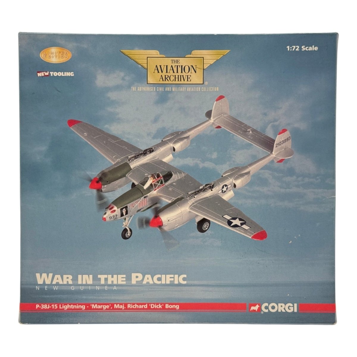 Corgi AA36601 1:72 Lockheed P-38J Lightning USAAF 49th FG 9th FS 42-103993 Marge Richard Bong New Guinea 1942 - Corgi