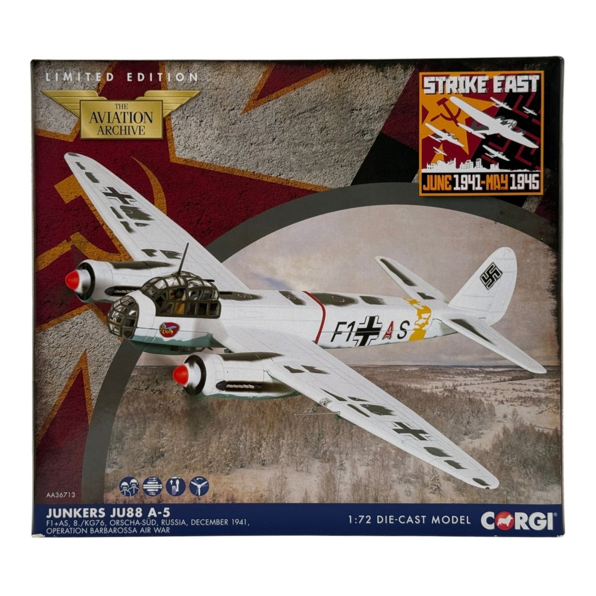 Corgi AA36713 1:72 Junkers Ju 88A-5 F1+AS 8./KG 76 Operation Barbarossa 1941 - Corgi