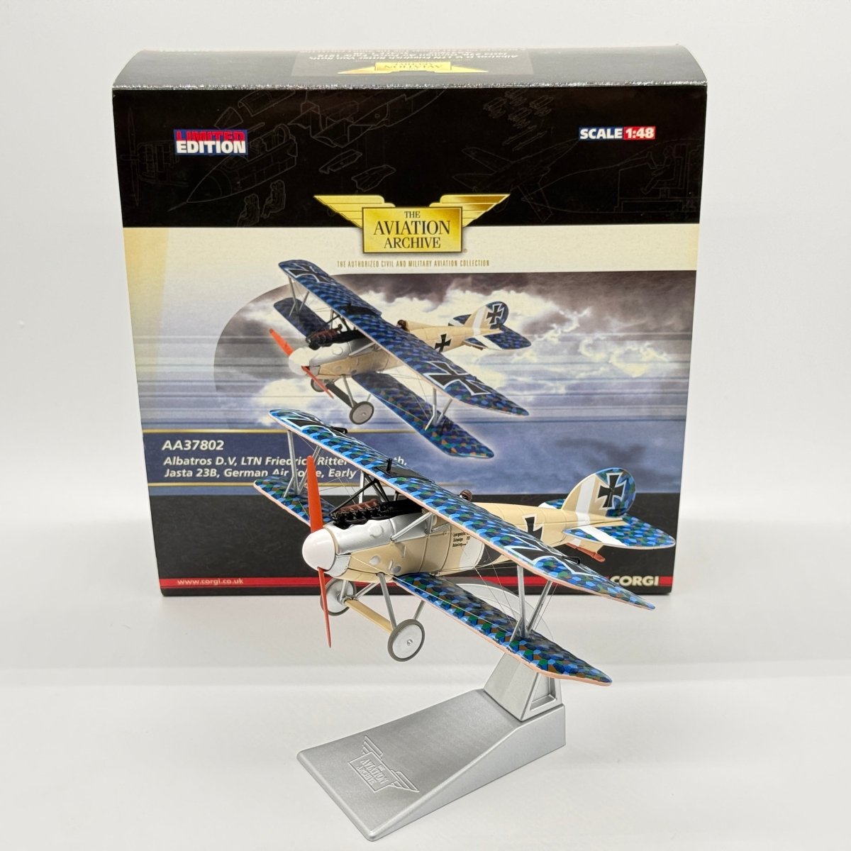 Corgi AA37802 1:48 Albatros D.V Luftstreitkräfte Jasta 23B Friedrich Ritter von Roth 1918 - Corgi
