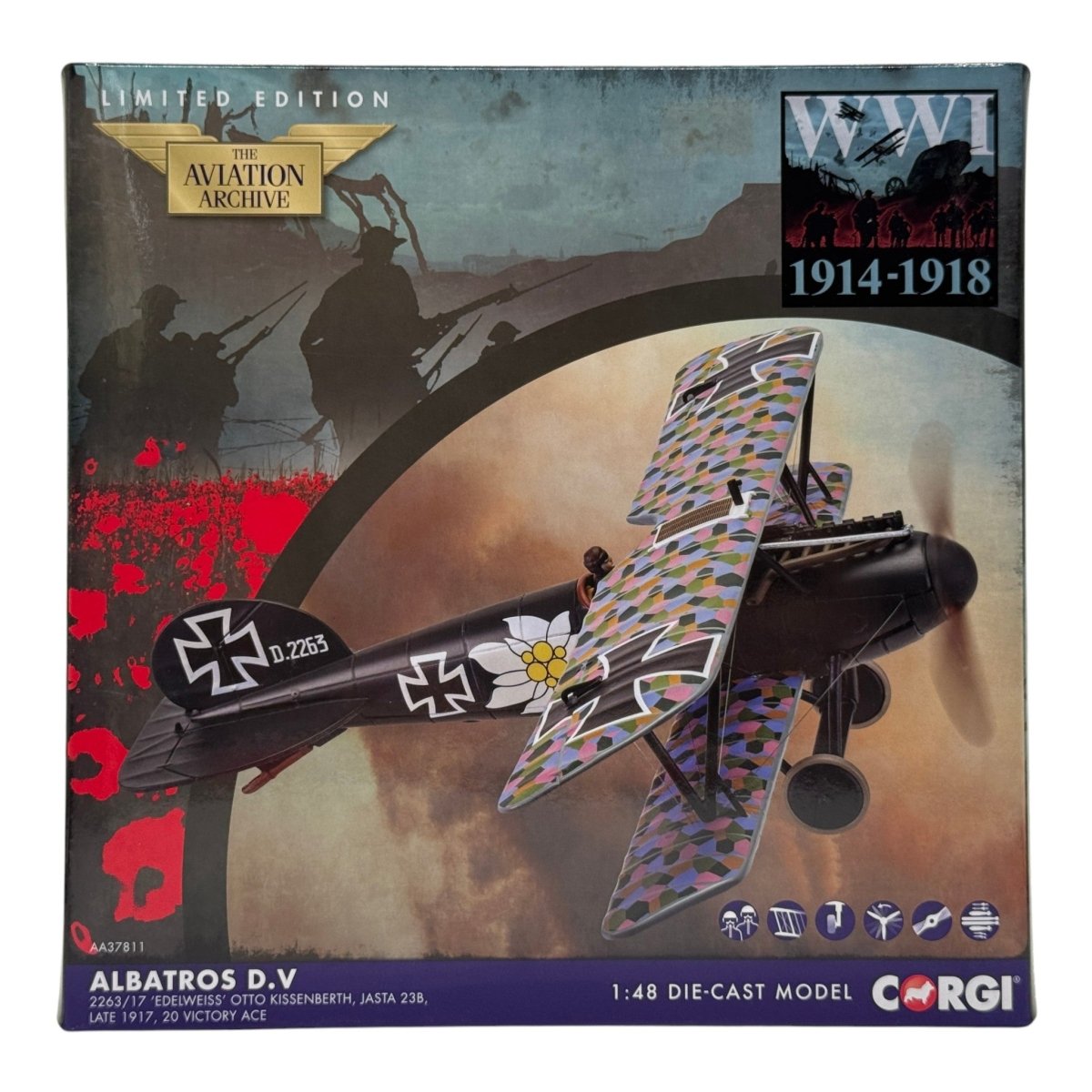 Corgi AA37811 1:48 Albatros D.V Luftstreitkräfte Jasta 23 D2263/17 Otto Kissenberth 1917 - Corgi