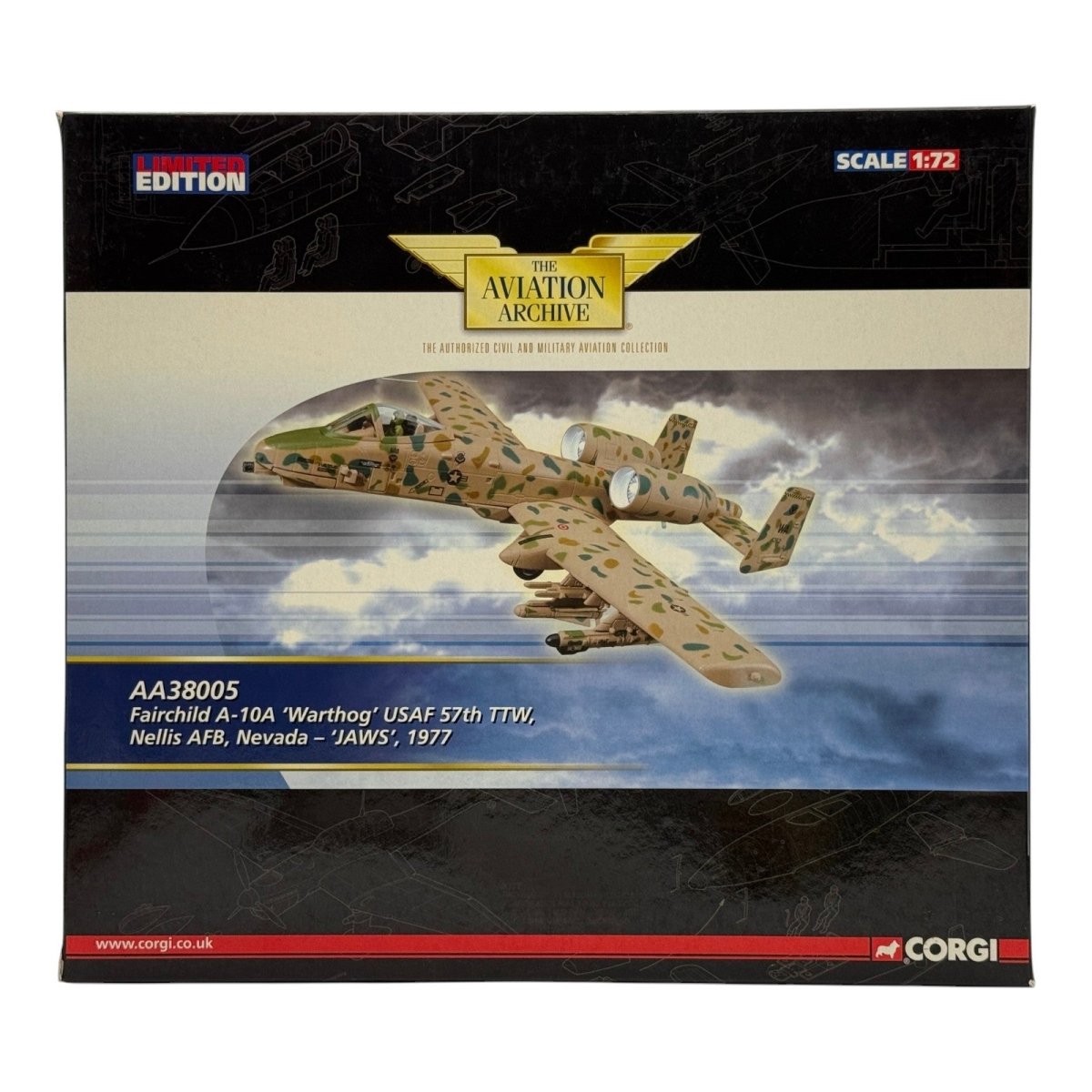 Corgi AA38005 1:72 Fairchild A-10A Thunderbolt II 57th TTW Nellis AFB JAWS 1977 - Corgi