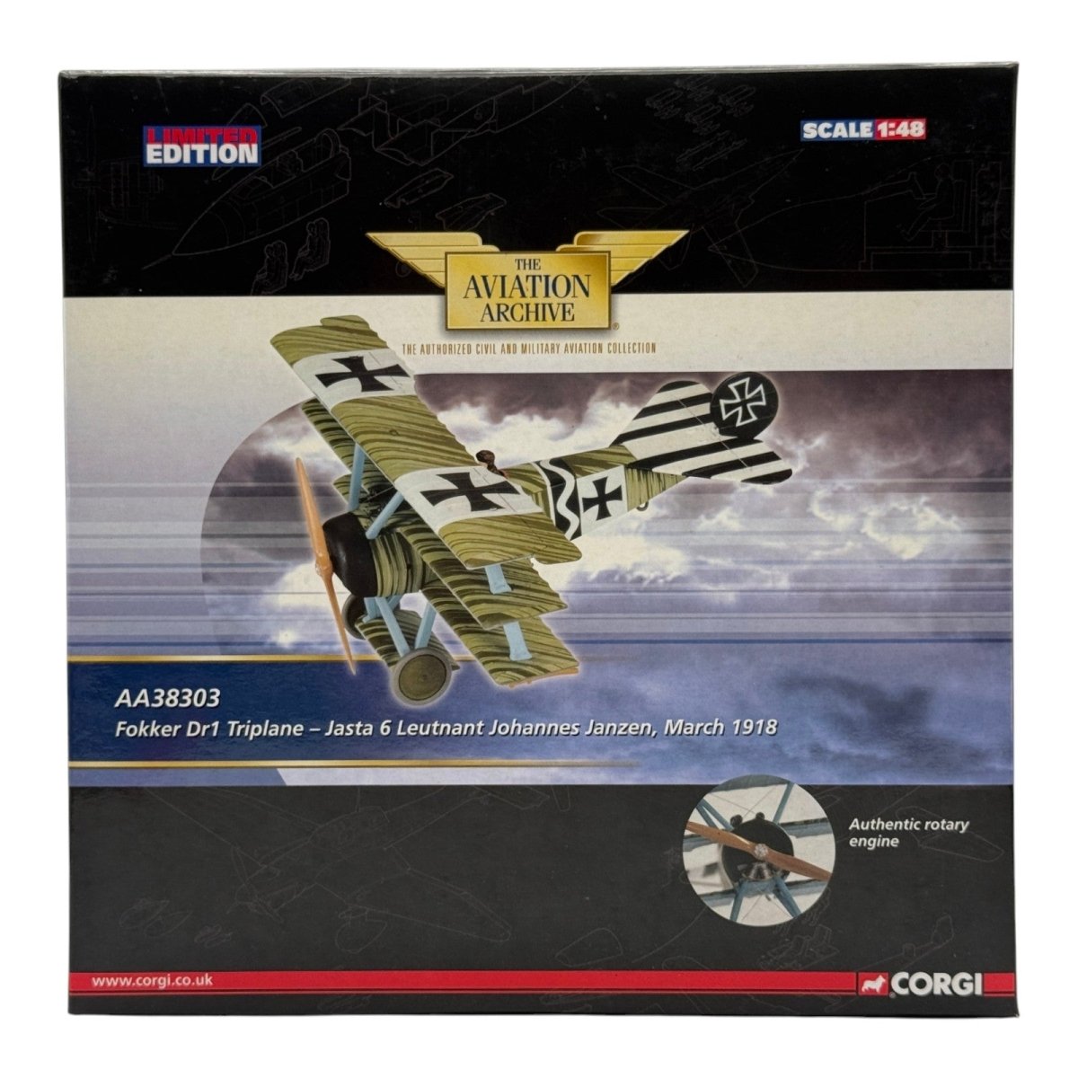 Corgi AA38303 1:48 WWI Fokker Dr.I Johannes Janzen Jasta 6 March 1918 - Corgi