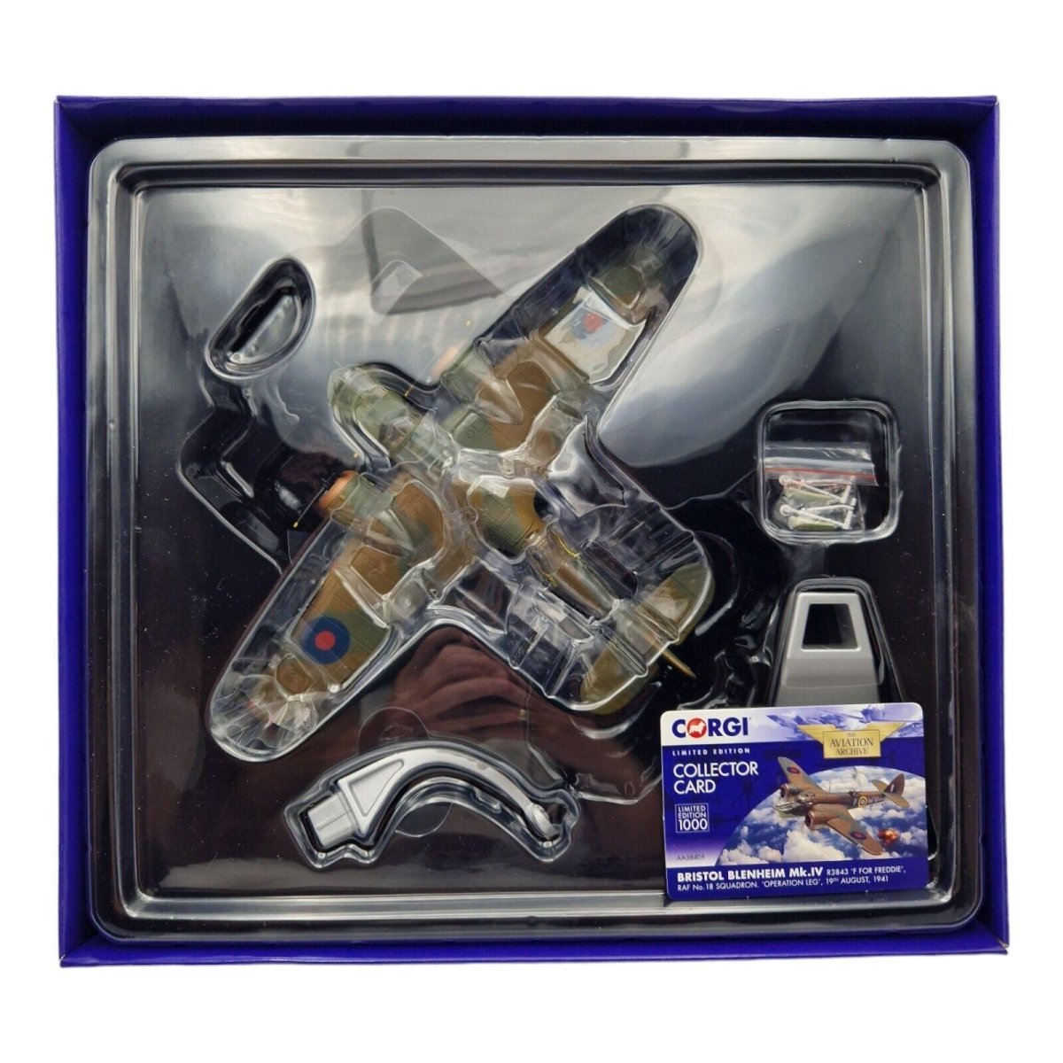 Corgi Aviation Archive 1:72 Bristol Blenheim Mk.IV R3843 F Freddie Raf 18 Sqn Op Leg 1941 AA38409 - Corgi