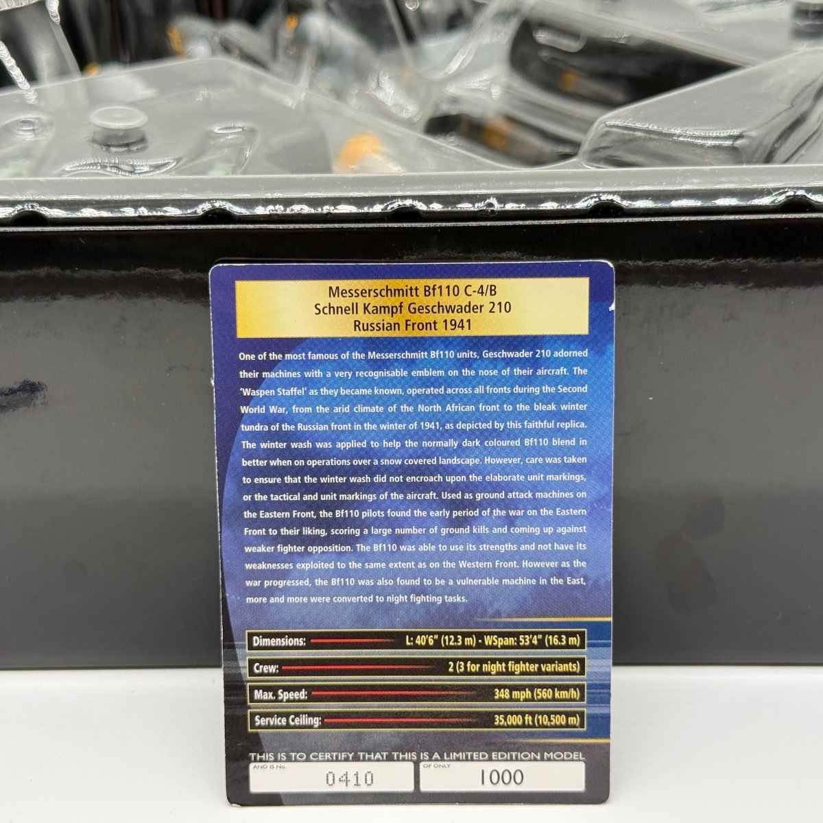 Corgi AA38506 1:72 Messerschmitt Bf 110C Luftwaffe KG 210 Russian Front Winter 1941 - Corgi