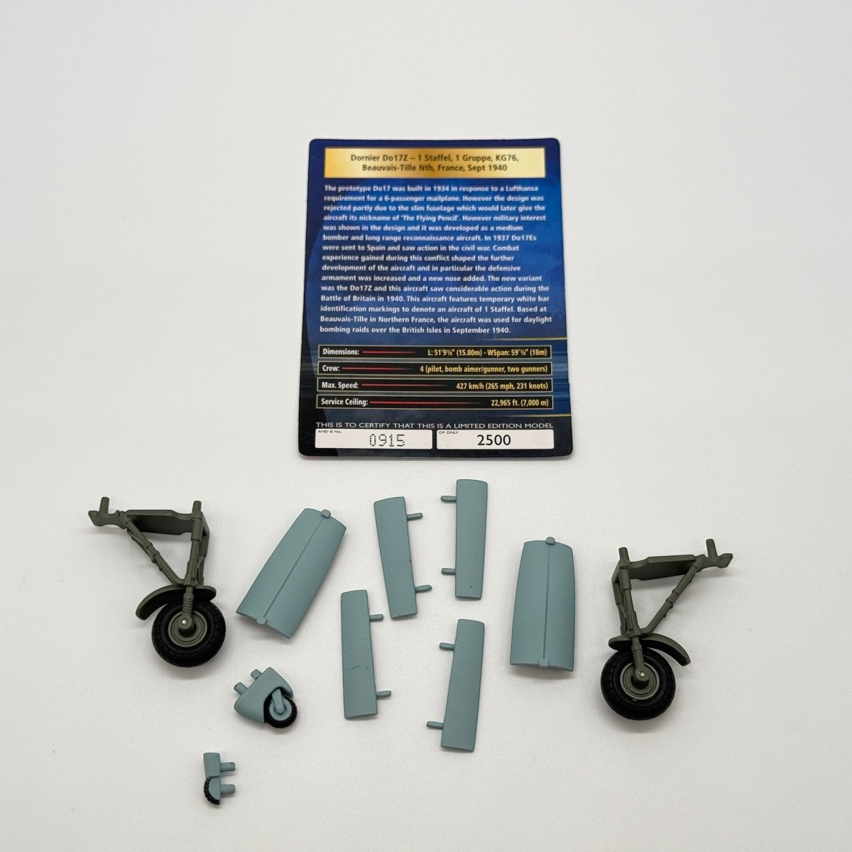 Corgi AA38801 1:72 Dornier Do 17Z Luftwaffe I./KG 76 Beauvais-Tille 1940 - Corgi