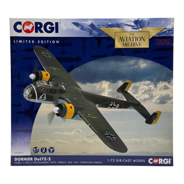 Corgi AA38807 1:72 Dornier Do17Z-2 U5+BH KG2 Operation Marita Tatoi Greece 1941 - Corgi