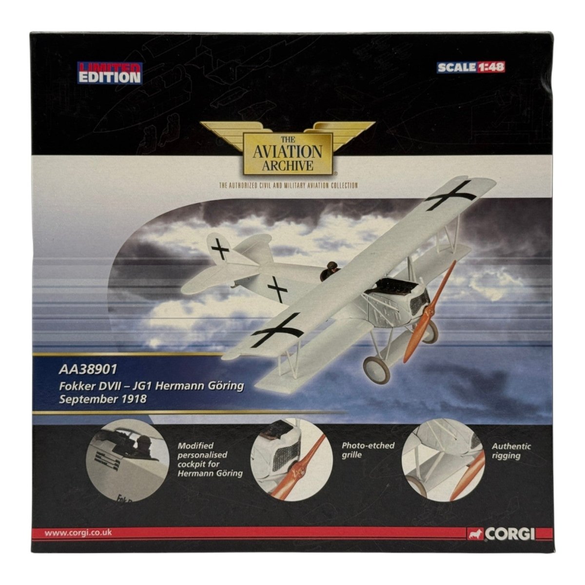 Corgi AA38901 1:48 All-White Fokker D.VII Hermann Göring JG 1 September 1918 - Corgi