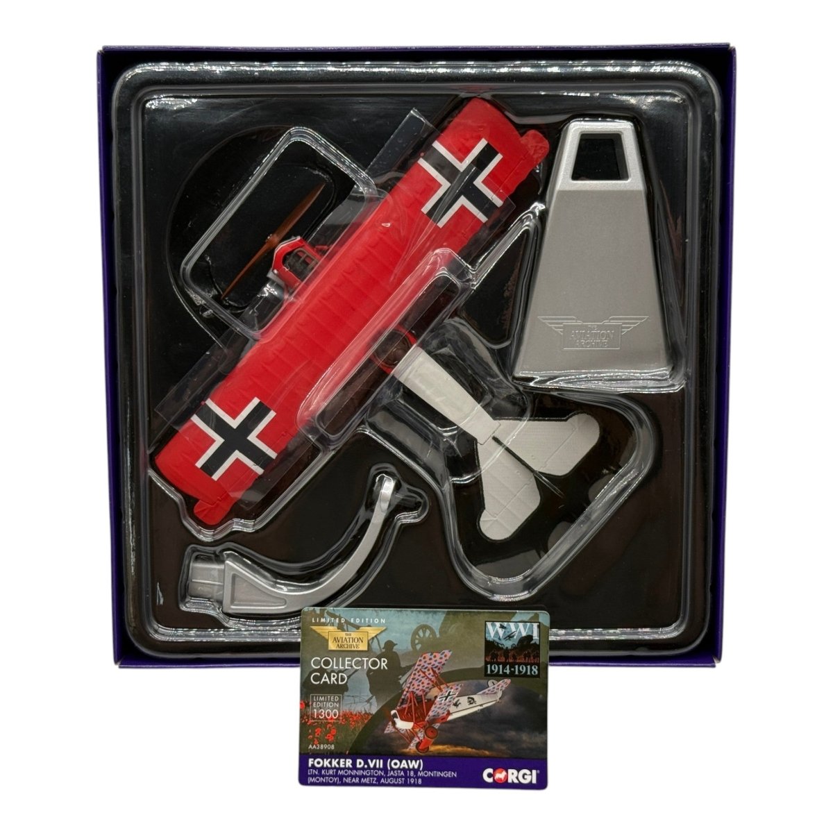 Corgi AA38908 1:48 Fokker D.VII Luftstreitkräfte Jasta 18 Kurt Monnington Western Front 1918 - Corgi