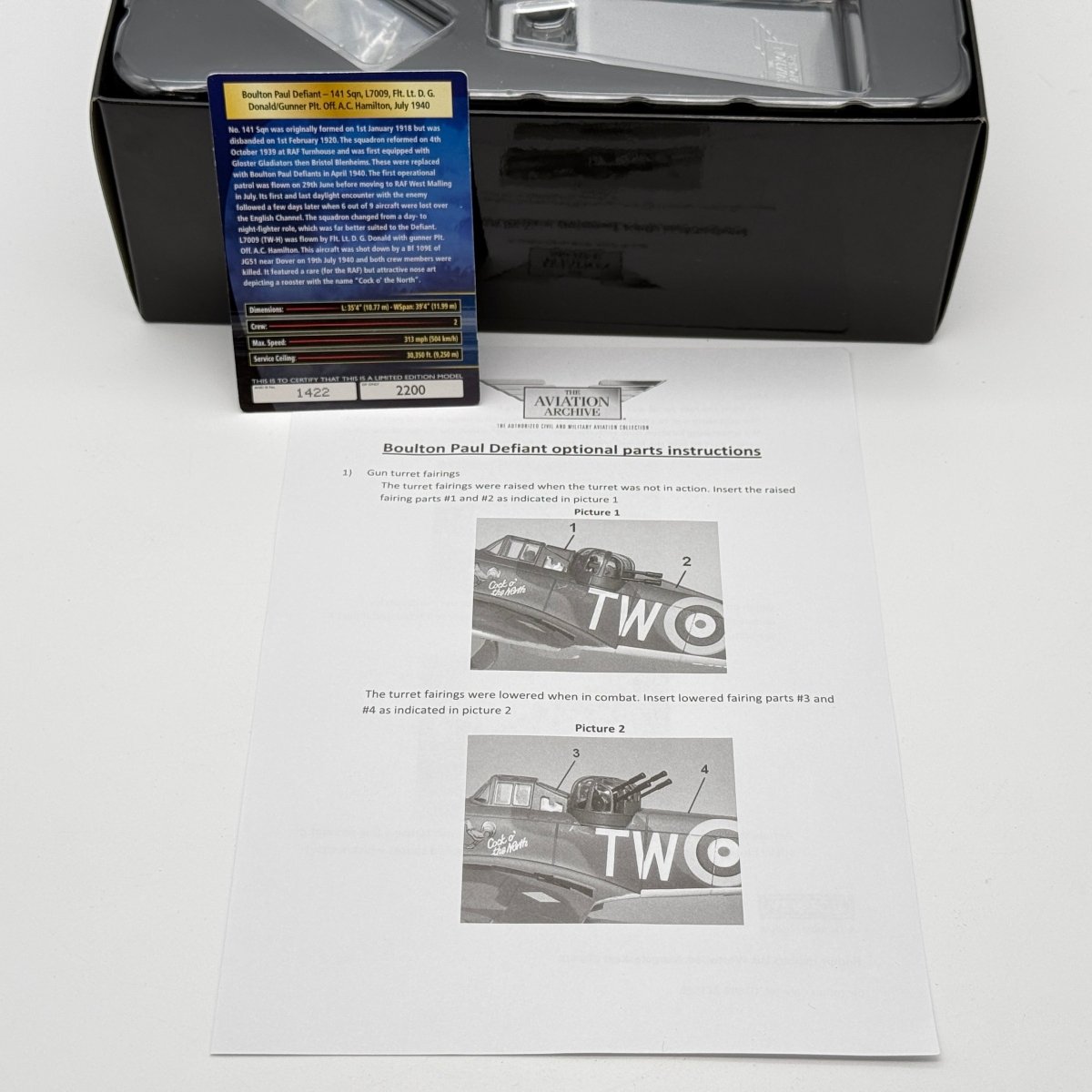 Corgi AA39301 1:72 Boulton Paul Defiant Mk I RAF No.141 Sqn Cock o the North - Corgi