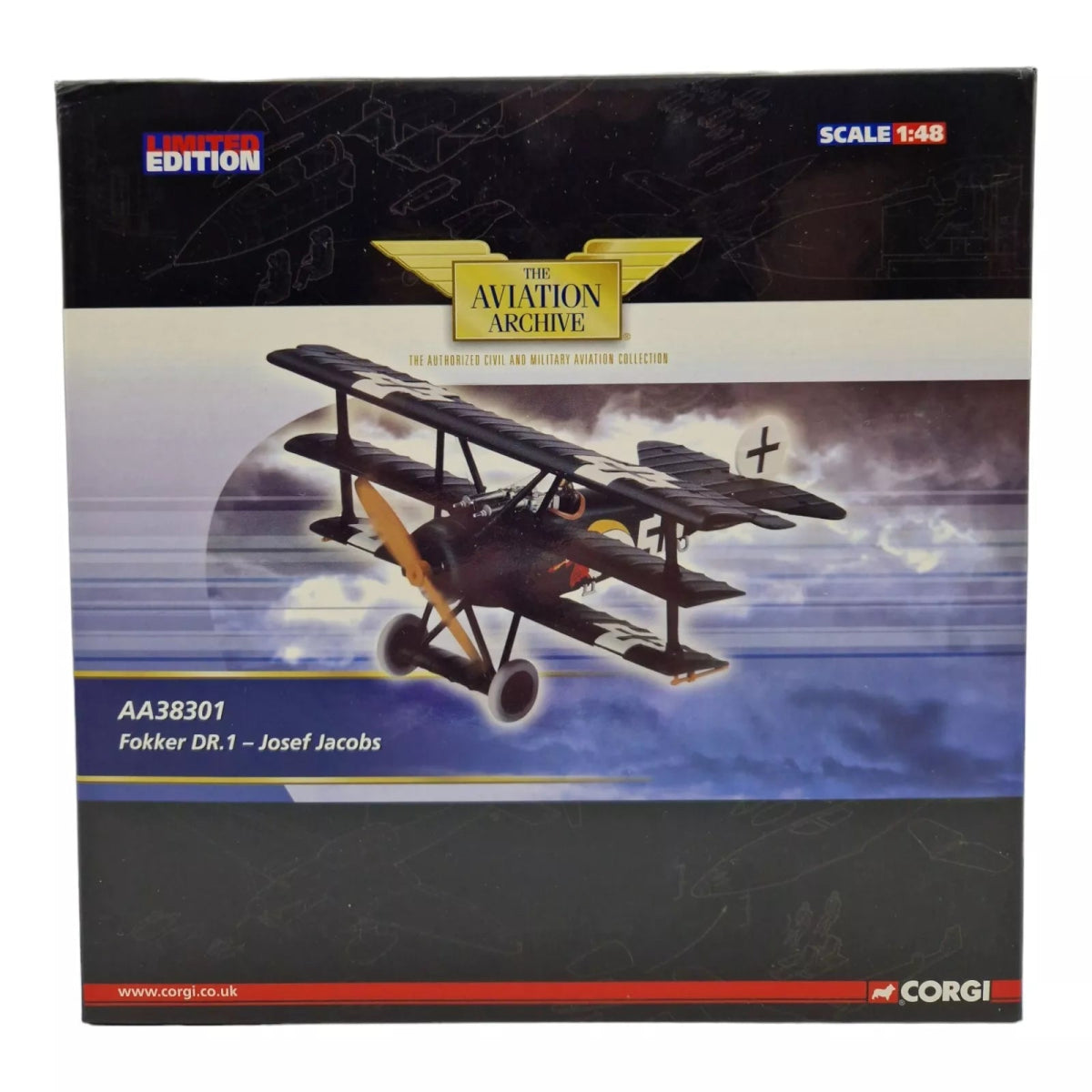 Corgi Aviation Archive 1:48 Fokker DR.1 Josef Jacobs Limited Edition AA38301 - Corgi