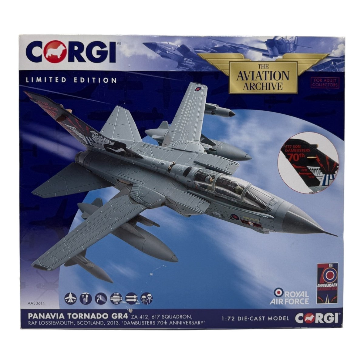 Corgi Aviation 1:72 AA33614 Tornado GR4, 617 Sqn 'Dambusters 70th Anniversary' - Corgi