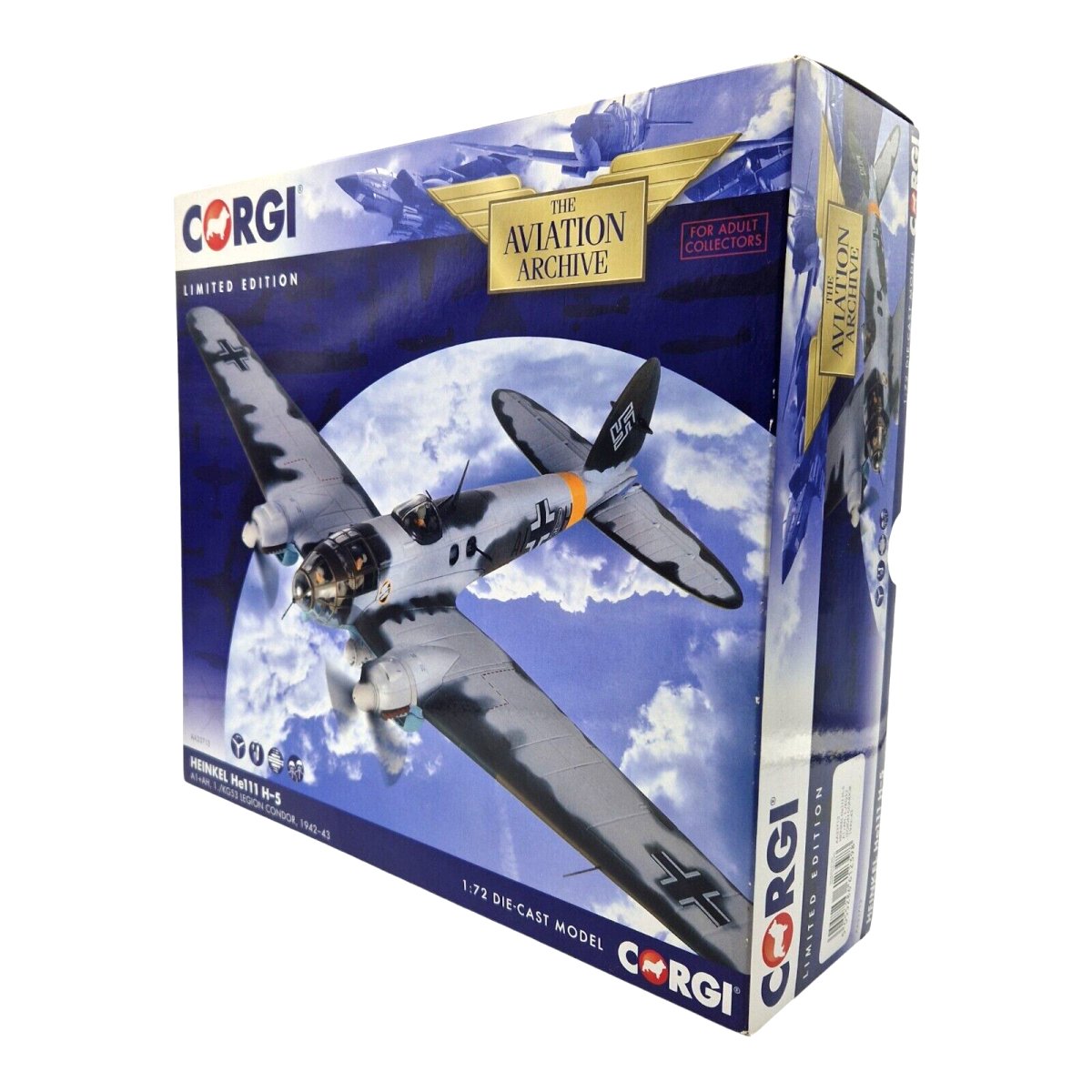 Corgi Aviation Archive 1:72 He111H - 5, Condorlegion, Italy, 1942 Diecast Plane AA33713 - Corgi