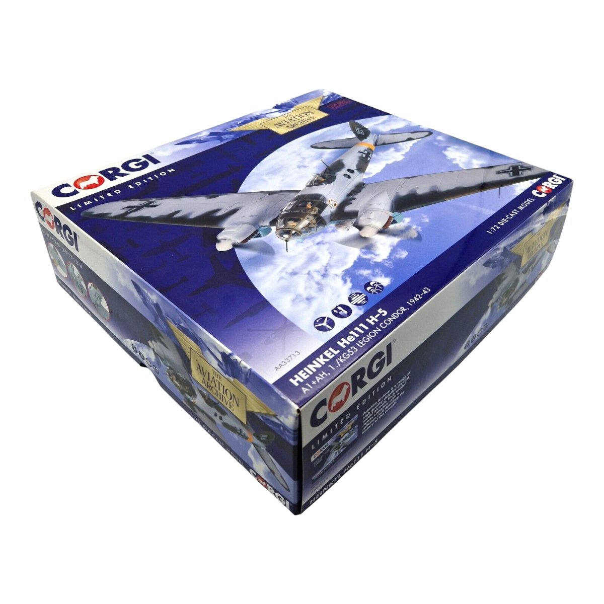 Corgi Aviation Archive 1:72 He111H - 5, Condorlegion, Italy, 1942 Diecast Plane AA33713 - Corgi