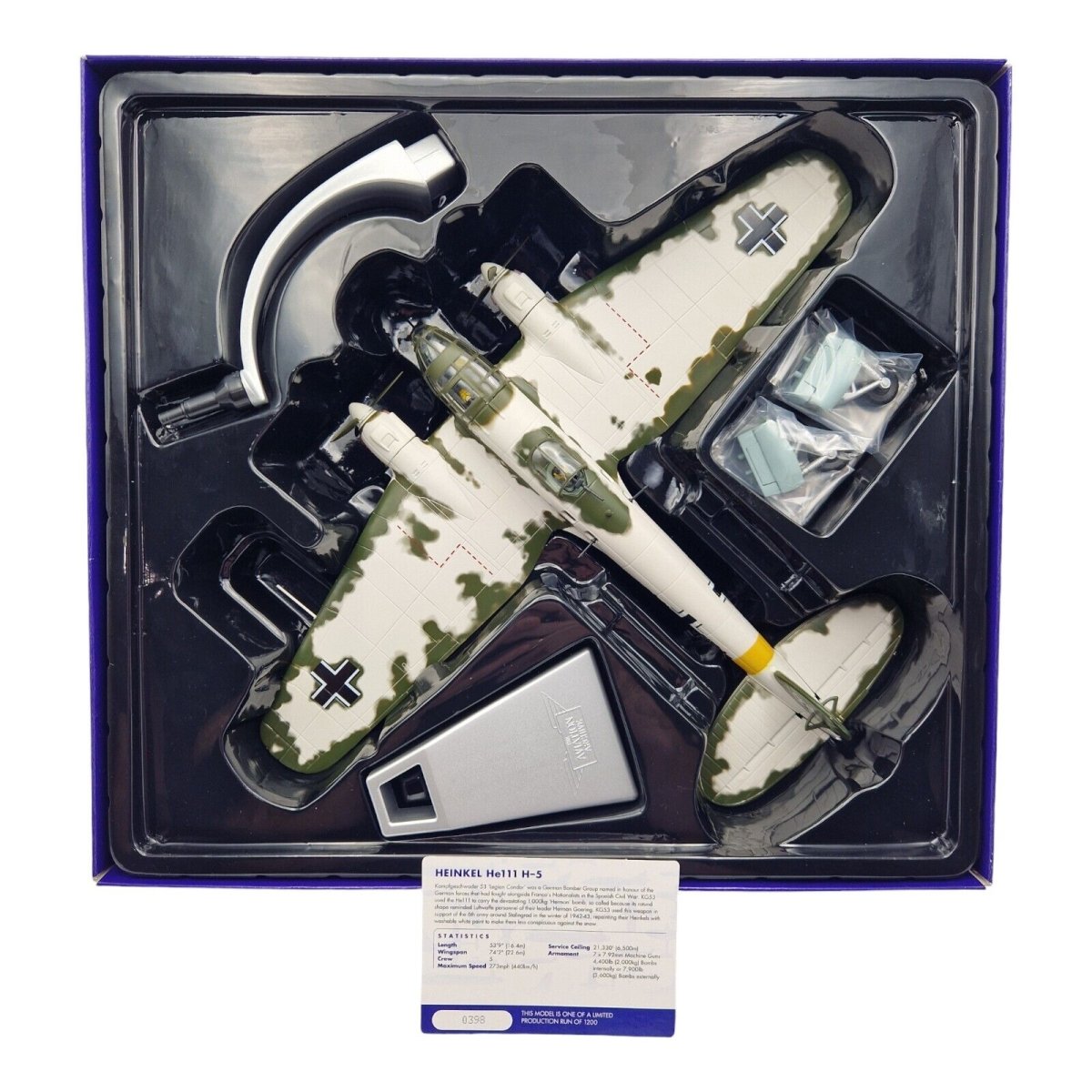 Corgi Aviation Archive 1:72 He111H - 5, Condorlegion, Italy, 1942 Diecast Plane AA33713 - Corgi