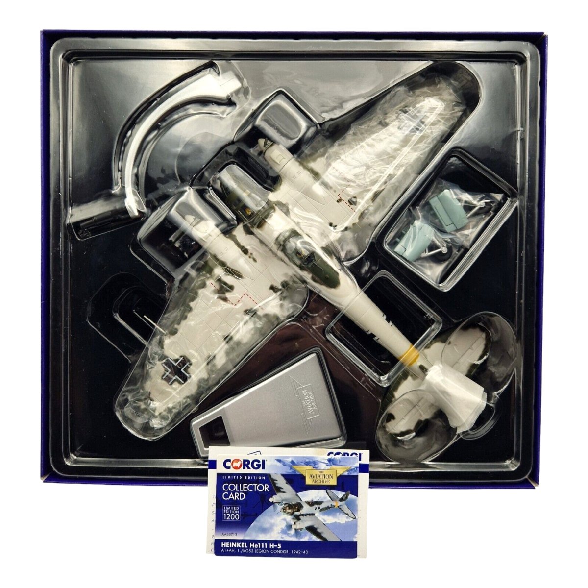 Corgi Aviation Archive 1:72 He111H - 5, Condorlegion, Italy, 1942 Diecast Plane AA33713 - Corgi