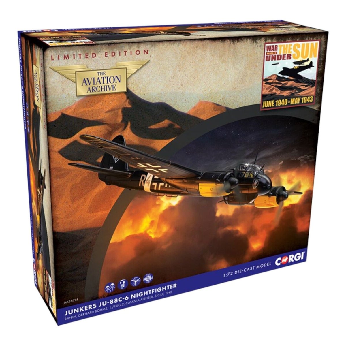 Corgi Aviation Archive 1:72 Junkers Ju - 88C - 6 R4+HH Gerhard Böhme 1./NJG.2 Model AA36714 - Corgi