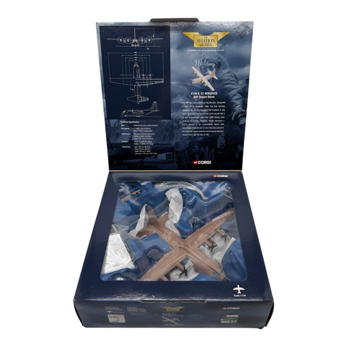 Corgi Aviation 48405 1:144 C130 K C1 Hercules RAF Desert Storm - Corgi