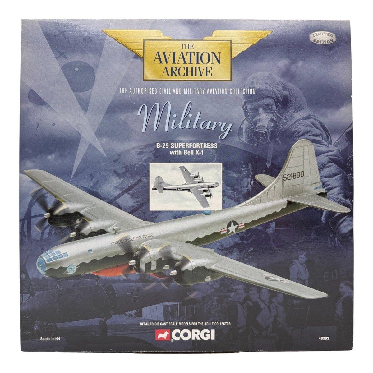 Corgi Aviation 48903 1:144 Boeing B29 Super Fortress With Bell X - 1 Diecast Model - Corgi