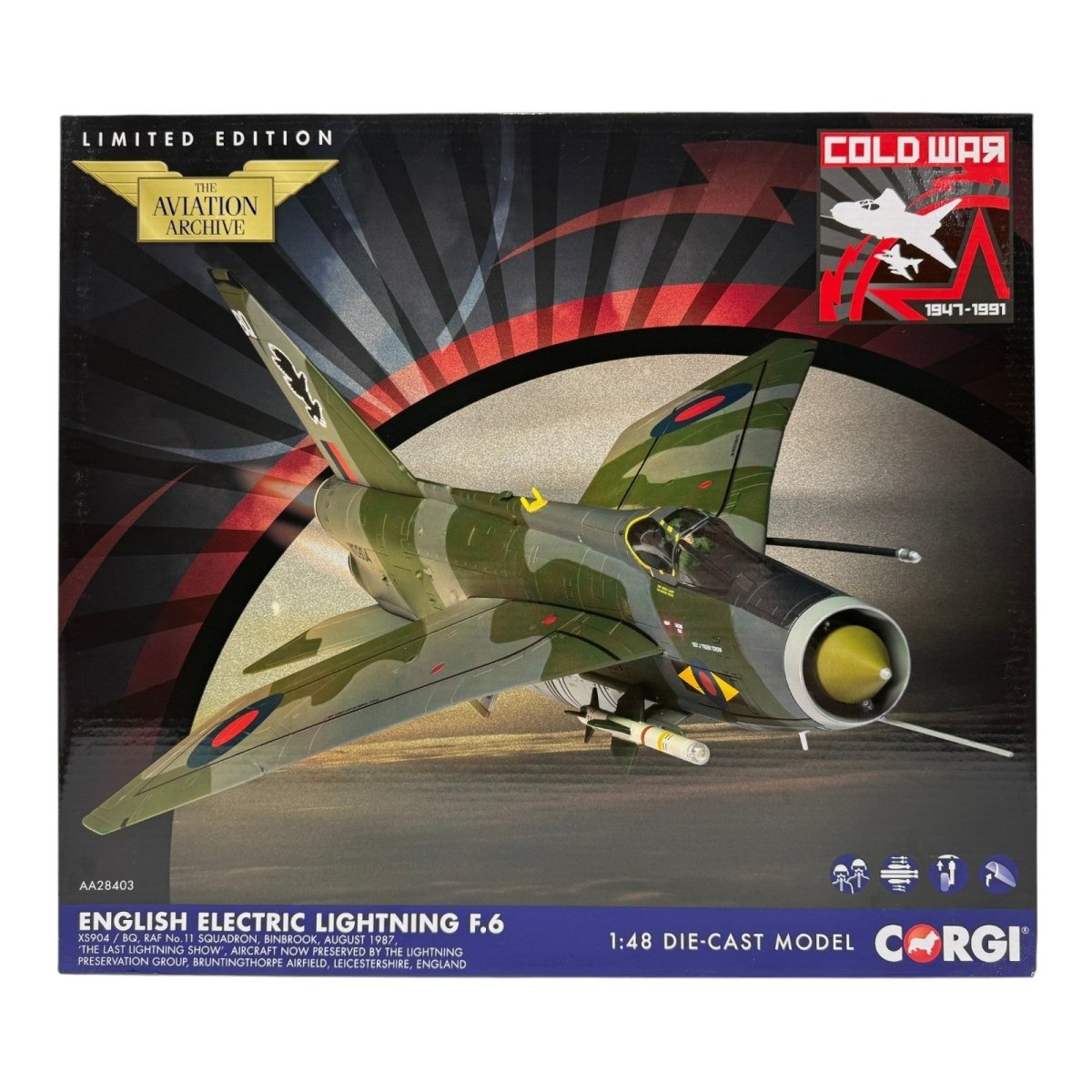 Corgi Aviation AA28403 1:48 English Electric Lightning F.Mk 6 RAF No.11 Sqn - Corgi