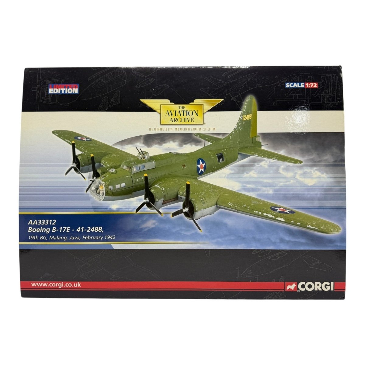 Corgi Aviation AA33312 1:72 Boeing B - 17E Flying Fortress USAAF 19th BG Java - Corgi