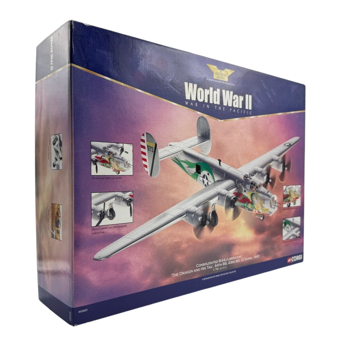 Corgi Aviation AA34001 1:72 Consolidated B - 24J Liberator 'The Dragon and his Tail' - Corgi