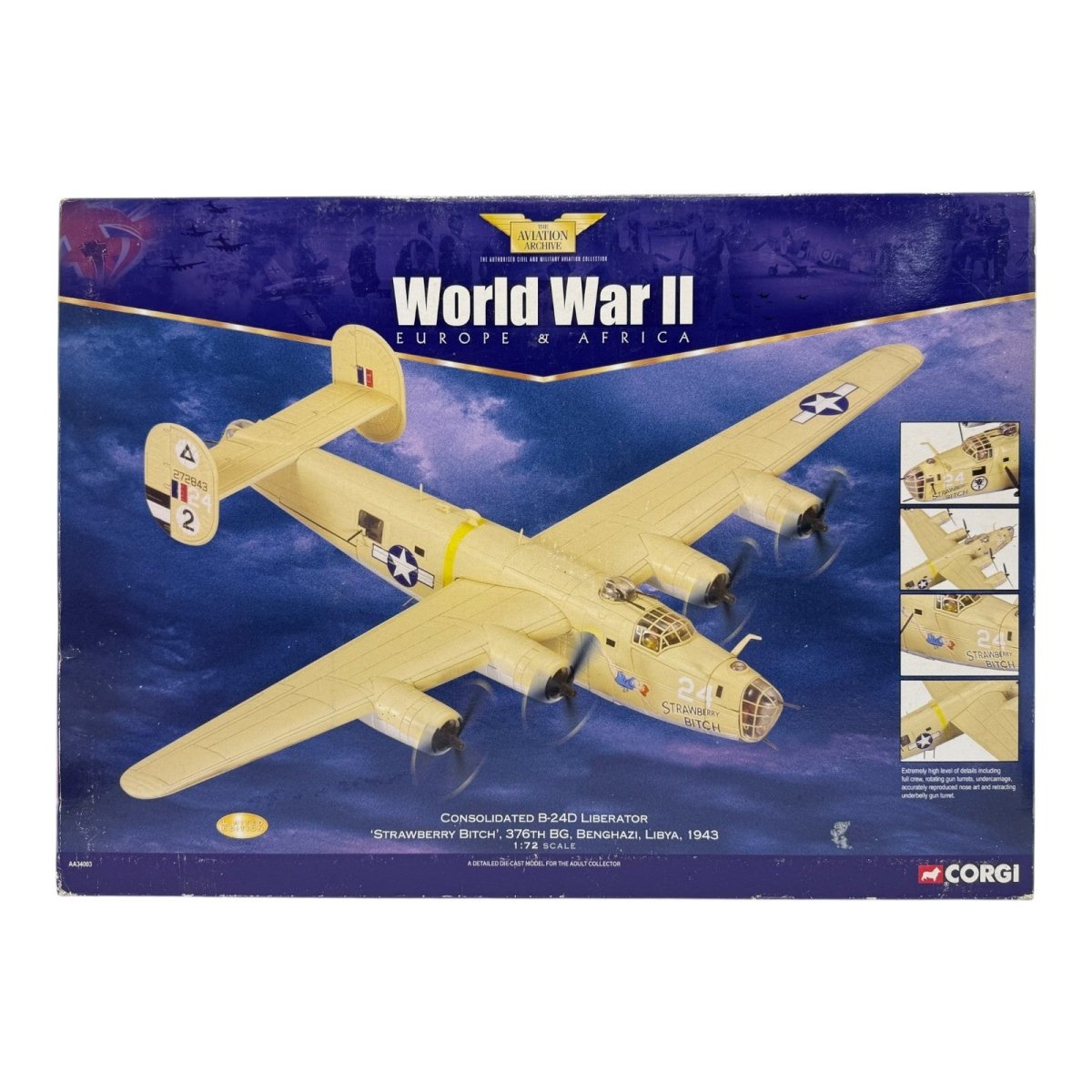 Corgi Aviation AA34003 1:72 B - 24D Liberator 'Strawberry Bitch' - Corgi