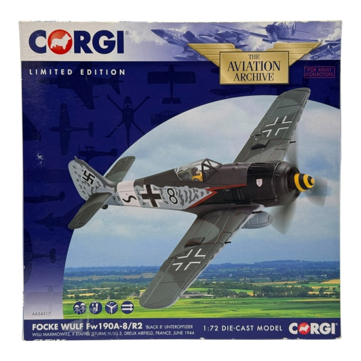 Corgi Aviation AA34317 1:72 Fw 190A Black 8 JG 3 Willi Maximowitz 1944 - Corgi