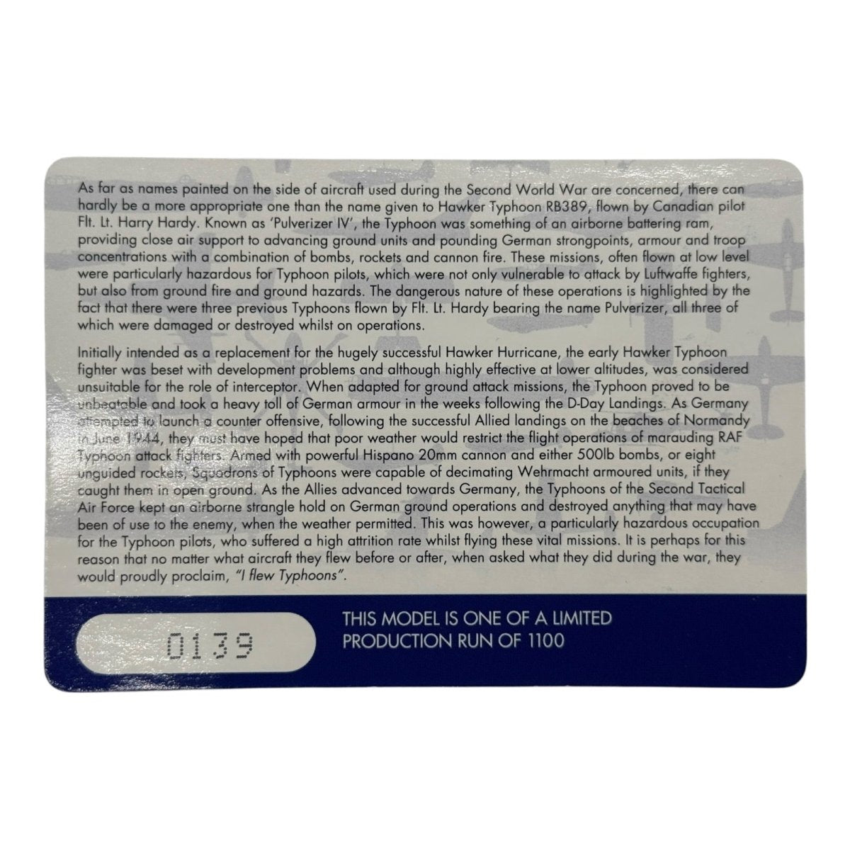 Corgi Aviation AA36512 1:72 Hawker Typhoon Mk I RAF 245 Sqn - The Collectables Vault