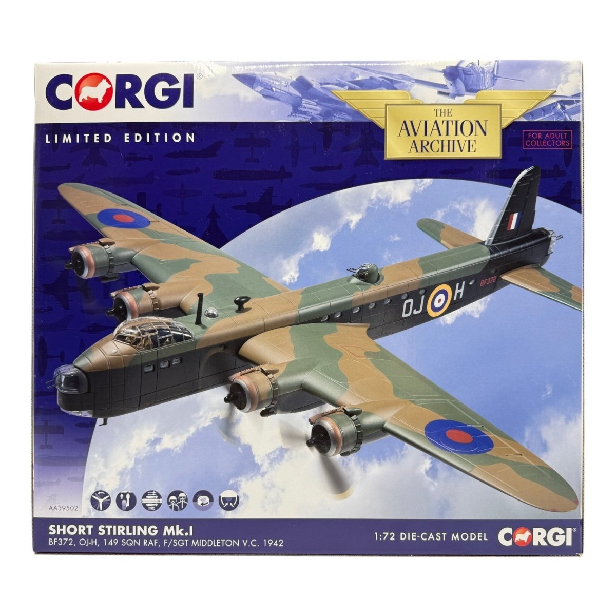 Corgi Aviation AA39502 1:72 Short Stirling B.Mk I RAF No.149 Sqn BF372 - Corgi